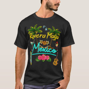 Riviera Maya Mexico Beach Summer Palm Sun Set Palm T-Shirt
