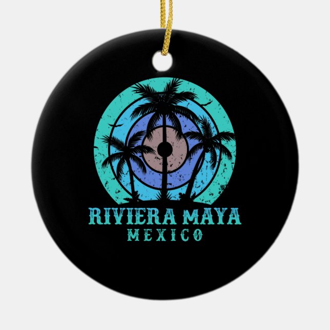 Riviera Maya Mexico Ceramic Ornament (Front)