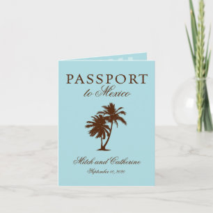 Riviera Maya Mexico Passport Wedding Invitation