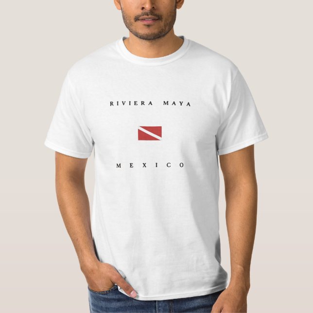 Riviera Maya Mexico Scuba Dive Flag T-Shirt (Front)