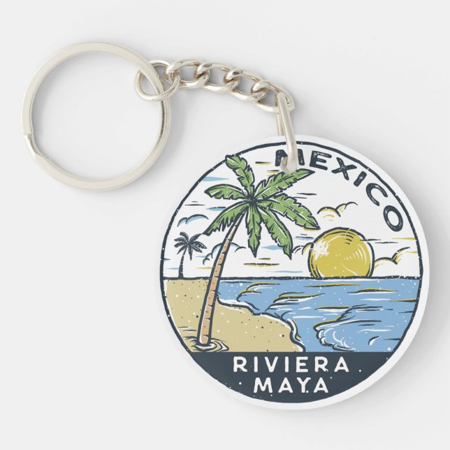 Riviera Maya Mexico Vintage Key Ring (Front)