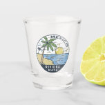 Riviera Maya Mexico Vintage Shot Glass<br><div class="desc">Riviera Maya vector art design. The Riviera Maya is a stretch of Caribbean coastline on Mexico’s northeastern Yucatán Peninsula.</div>