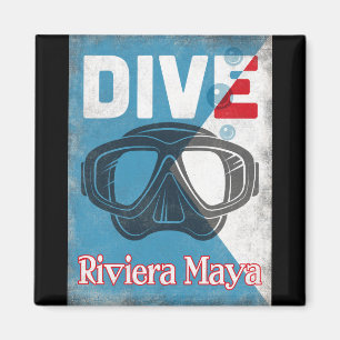 Riviera Maya Vintage Scuba Diving Mask Magnet