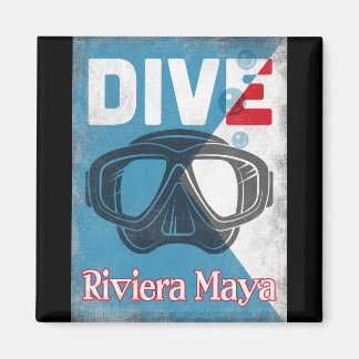Riviera Maya Vintage Scuba Diving Mask Magnet