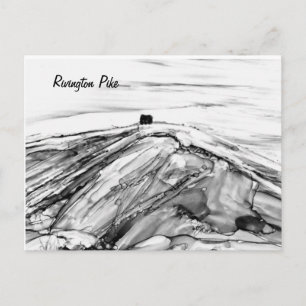 Rivington Pike Horwich Castle in black and white Postcard