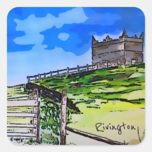 Rivington pike Horwich original art Square Sticker