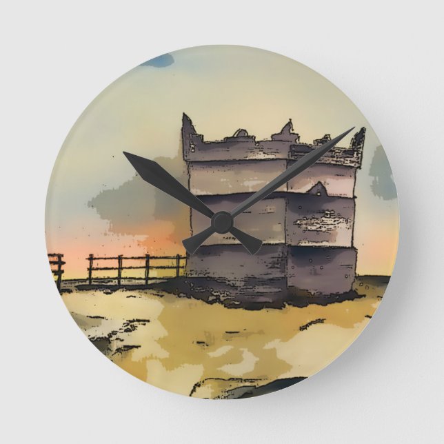 Rivington Pike Lookout Tower Round Clock (Front)