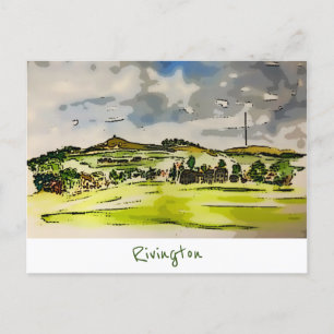 Rivington Winter Hill Landscape Postcard