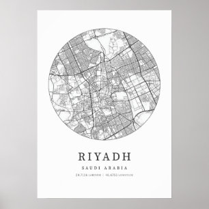 Riyadh Saudi Arabia City Map Poster
