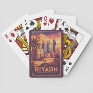 Riyadh Saudi Arabia Desert Illustration Travel Art Playing Cards