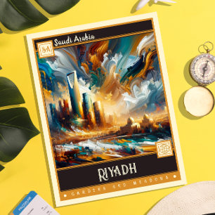 Riyadh, Saudi Arabia Vintage Painting Postcard