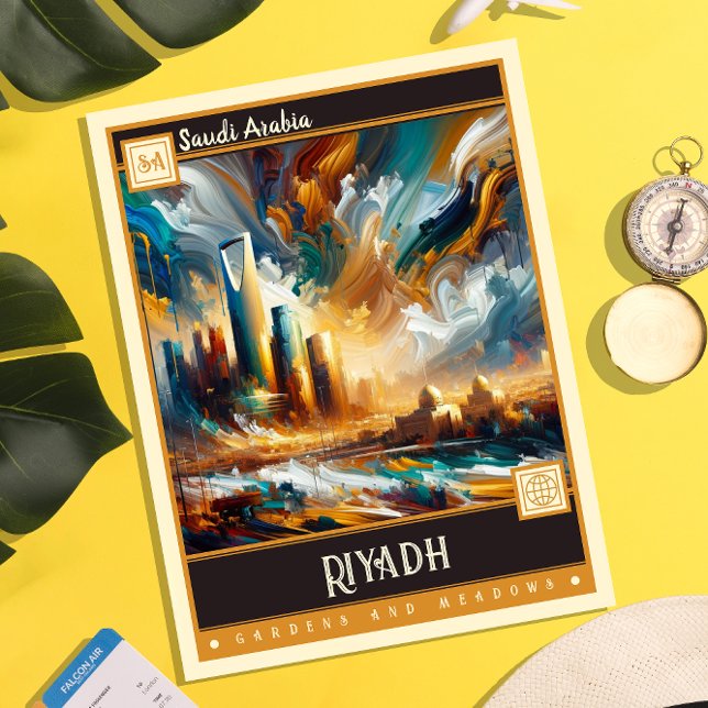 Riyadh, Saudi Arabia | Vintage Painting Postcard (Creator Uploaded)