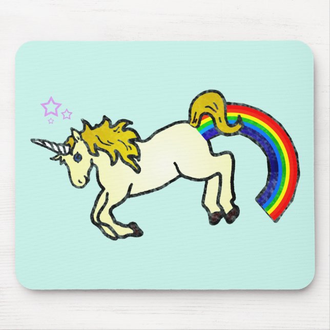Riyah-Li Designs Rainbow Pooping Unicorn Mouse Pad (Front)