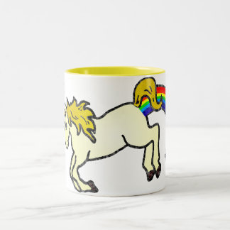 Riyah-Li Desigsn Rainbow Pooping Unicorn Two-Tone Coffee Mug