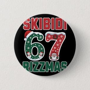 Rizz Christmas 67 Funny Xmas Gen Alpha Skibidi Riz 6 Cm Round Badge