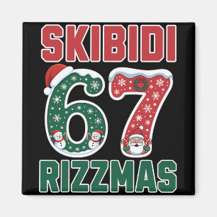 Rizz Christmas 67 Funny Xmas Gen Alpha Skibidi Riz Magnet