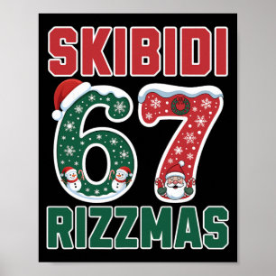 Rizz Christmas 67 Funny Xmas Gen Alpha Skibidi Riz Poster