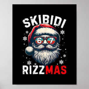 Rizz Christmas 67 Santa Claus Xmas Gen Alpha Skibi Poster