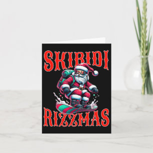 Rizz Christmas Funny Snowboard Santa Xmas Skibidi  Card