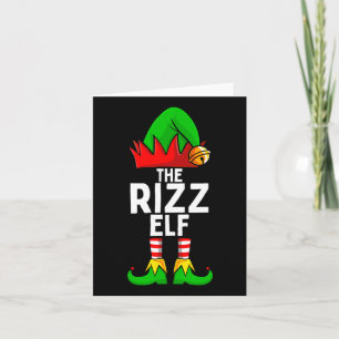 Rizz Elf Matching Family Christmas Funny Silly Tee Card