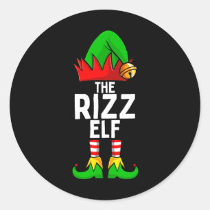 Rizz Elf Matching Family Christmas Funny Silly Tee Classic Round Sticker