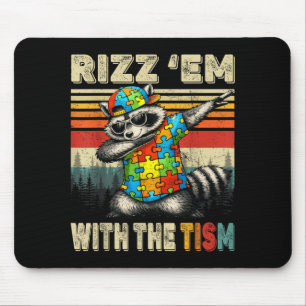 Rizz Em with The Tism Autism Awareness Day Racoon Mouse Pad