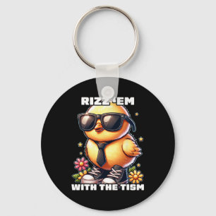 Rizz Em With The Tism Autism Awareness Funny Meme  Key Ring
