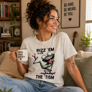 Rizz 'em with The 'Tism Funny Frog Tri-Blend Shirt