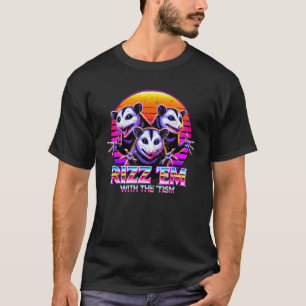 Rizz Em With The Tism funny Meme Autistic possums T-Shirt