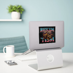 Rizz Em With The Tism Meme Autism Funny Racoon