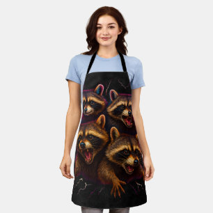 Rizz Em With The Tism Meme Autism Funny Racoon Apron