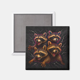 Rizz Em With The Tism Meme Autism Funny Racoon Magnet