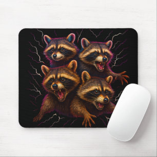 Rizz Em With The Tism Meme Autism Funny Racoon Mouse Pad