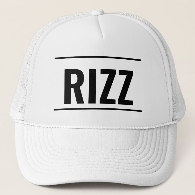 RIZZ Leather Patch Hat — Minimal Logo Cap (Front)