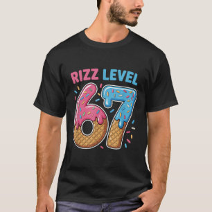 Rizz Level 67 Alpha Slang Gen 67th Number Ice Crea T-Shirt