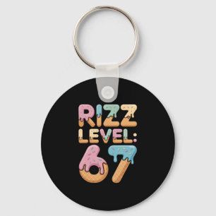 Rizz Level 67 Meme Shirt Ice Cream Drip Meme Six S Key Ring