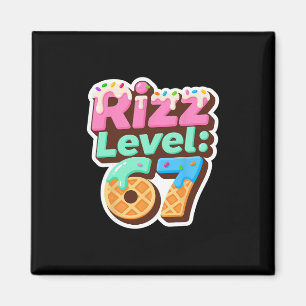 Rizz Level 67 Meme Shirt Ice Cream Drip Meme Six S Magnet