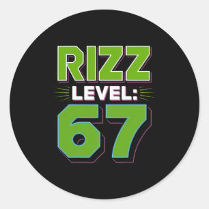 Rizz Level 67 Meme Shirt Youth Trend Six Seven 6 7 Classic Round Sticker