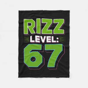 Rizz Level 67 Meme Shirt Youth Trend Six Seven 6 7 Fleece Blanket