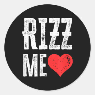 Rizz Me Heart Funny Valentine Day Kids Sigma Skibi Classic Round Sticker