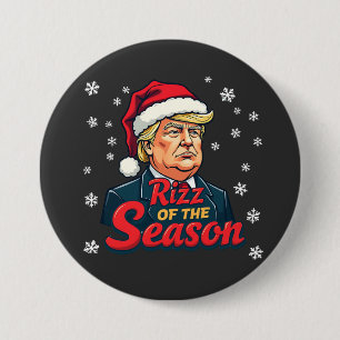 Rizz of The Season Funny Trump Christmas Santa 7.5 Cm Round Badge
