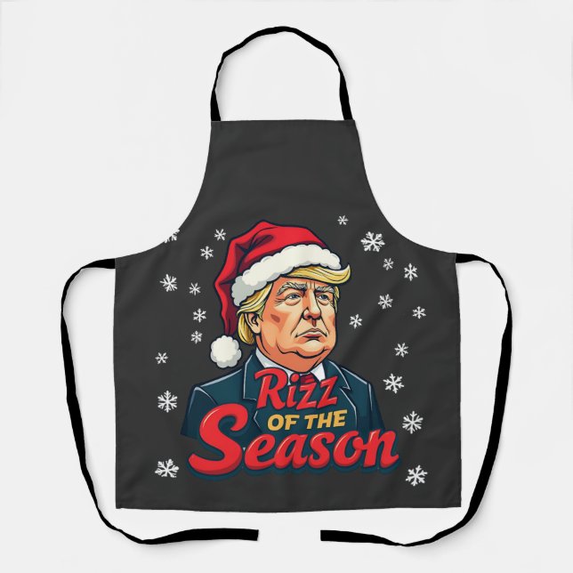 Rizz of The Season Funny Trump Christmas Santa  Apron (Front)