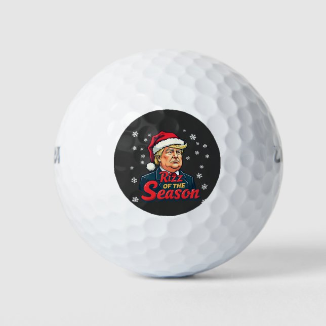 Rizz of The Season Funny Trump Christmas Santa  Golf Balls (Front)