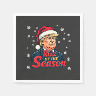 Rizz of The Season Funny Trump Christmas Santa Napkin