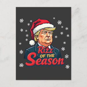 Rizz of The Season Funny Trump Christmas Santa  Postcard