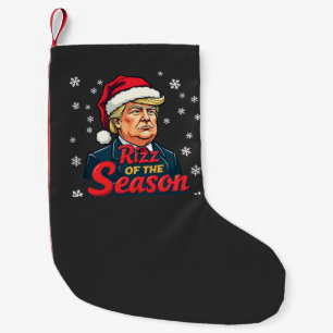 Rizz of The Season Funny Trump Christmas Santa Small Christmas Stocking