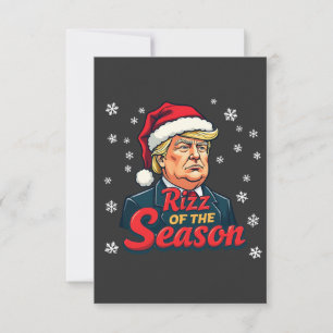 Rizz of The Season Funny Trump Christmas Santa Thank You Card