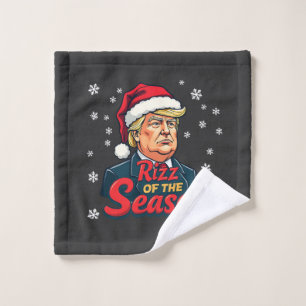 Rizz of The Season Funny Trump Christmas Santa  Wash Cloth