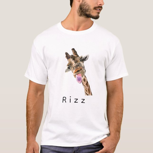Rizz T-Shirt with Funny Giraffe (Front)