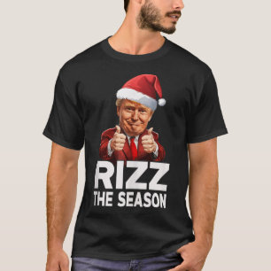 Rizz The Season Christmas Funny Trump Santa Pajama T-Shirt